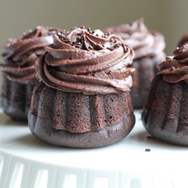 Chocolate Mini Bundts with Frosting