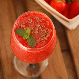 Strawberry Flax Seed Smoothie