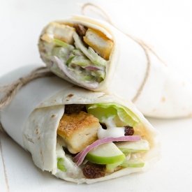 Vegan Waldorf Salad and Tofu Wrap