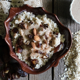 Date Oatmeal, Whipped Almond Butter