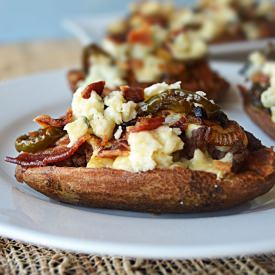 Bacon Blue Cheese Burger Skins