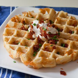 Beer Cheddar Waffles