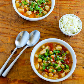 Greek Chicken Soup with Garbanzos