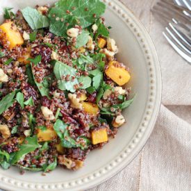 Red Quinoa Butternut Squash Salad