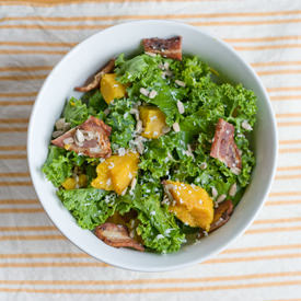 Acorn Squash & Bacon Kale Salad