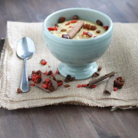 Cornmeal Porridge with Dried Fruits