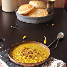 Indian Kachori and Lentil Curry