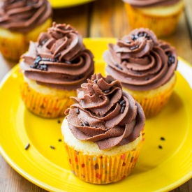 Yellow Cupcakes with Choc Frosting