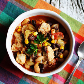 Chicken Chili w/ Black Beans & Corn