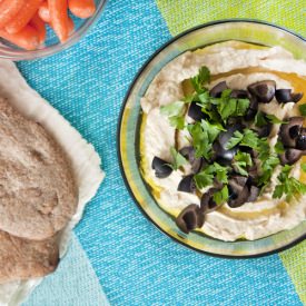 Homemade Hummus with Olives