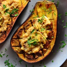 Roasted Eggplant with Garlic Sauce