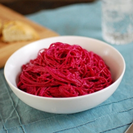 Roasted Beet and Garlic Pasta