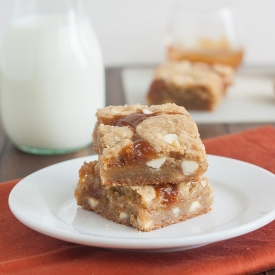 Salted Caramel Pumpkin Cookie Bars