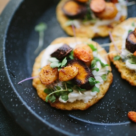 Chickpea Pancakes Roasted Carrots