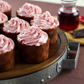 Pomegranate Chocolate Swirl Cupcake