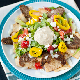 Greek Gyro Pita Nachos