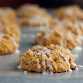 Iced Pumpkin Oatmeal Cookies