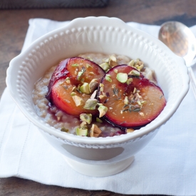 Roasted Plums and Oatmeal