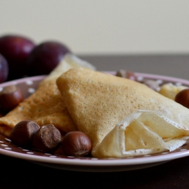 Plum-Hazelnut Mousse & Crepes