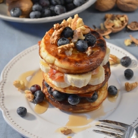 Bacon-Banana-Blueberry Pancakes