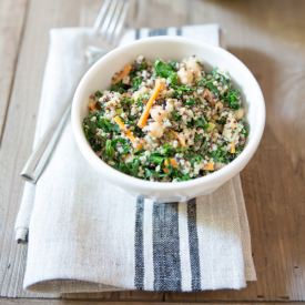 Warm Kale Quinoa with Lemony Tahini