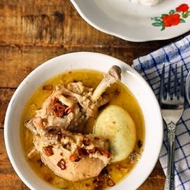 CHICKEN COOKED WITH COCONUT MILK