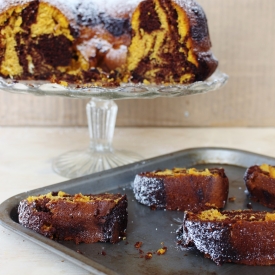 Pumpkin Chocolate Marble Cake