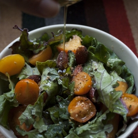 Kale, Peach, and Almond Salad