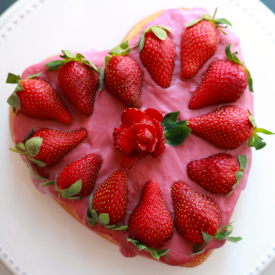 Heart Shaped Strawberry Cake