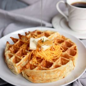 Cheddar Rosemary Savory Waffles