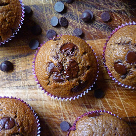 Chocolate Chocolate-Chip Muffins