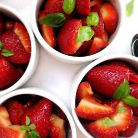 Balsamic Strawberries with Basil