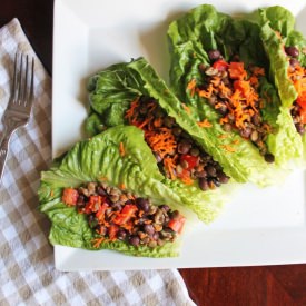 Lentil & Black Bean Lettuce Wraps