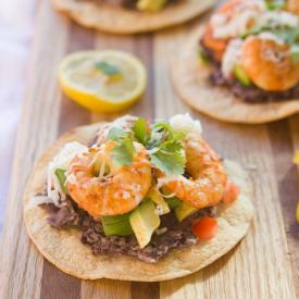 Lemon Garlic Shrimp Tostada