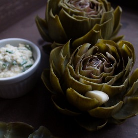 Cooked Artichokes with Dip