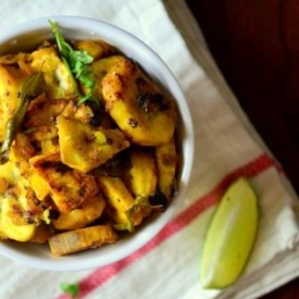 Plantain StirFry-Coriander Parathas