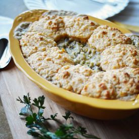 Chicken Mushroom and Leek Cobbler