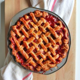 Strawberry and Rhubarb Lattice Pie