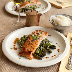 Maple-Miso Dijon Salmon