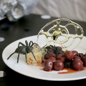 Spun Sugar Spiderweb Dessert