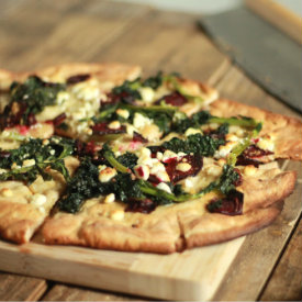 Beet, Kale, and Goat Cheese Pizza