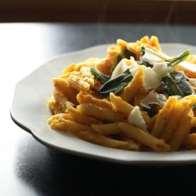 Creamy Pumpkin Pasta w/ Crispy Sage