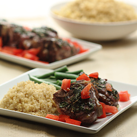 Basil Lamb Chops with Lemon Quinoa