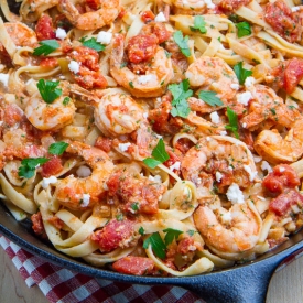 Shrimp Linguine in Tomato