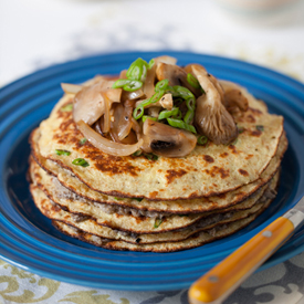 Oat Bran Pancakes with Mushrooms