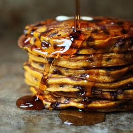 Pumpkin Chocolate Chip Pancakes