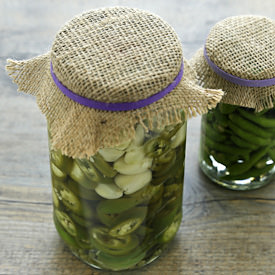 Pickled Green Chilies and Garlic