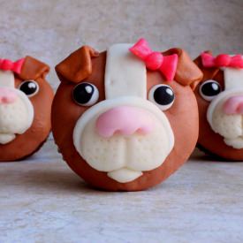 Fondant Bulldog Cupcakes