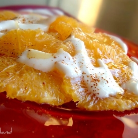 Orange with Yogurt Cinnamon Honey