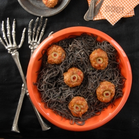 Diablo Eyeballs & Black Bean Pasta